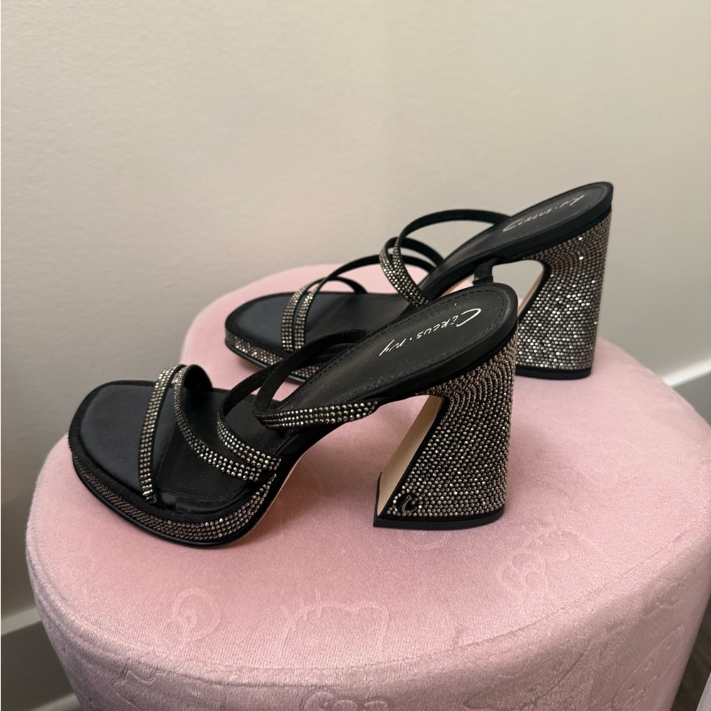 Circus by Sam Edelman Black and Silver Rhinestone Heels